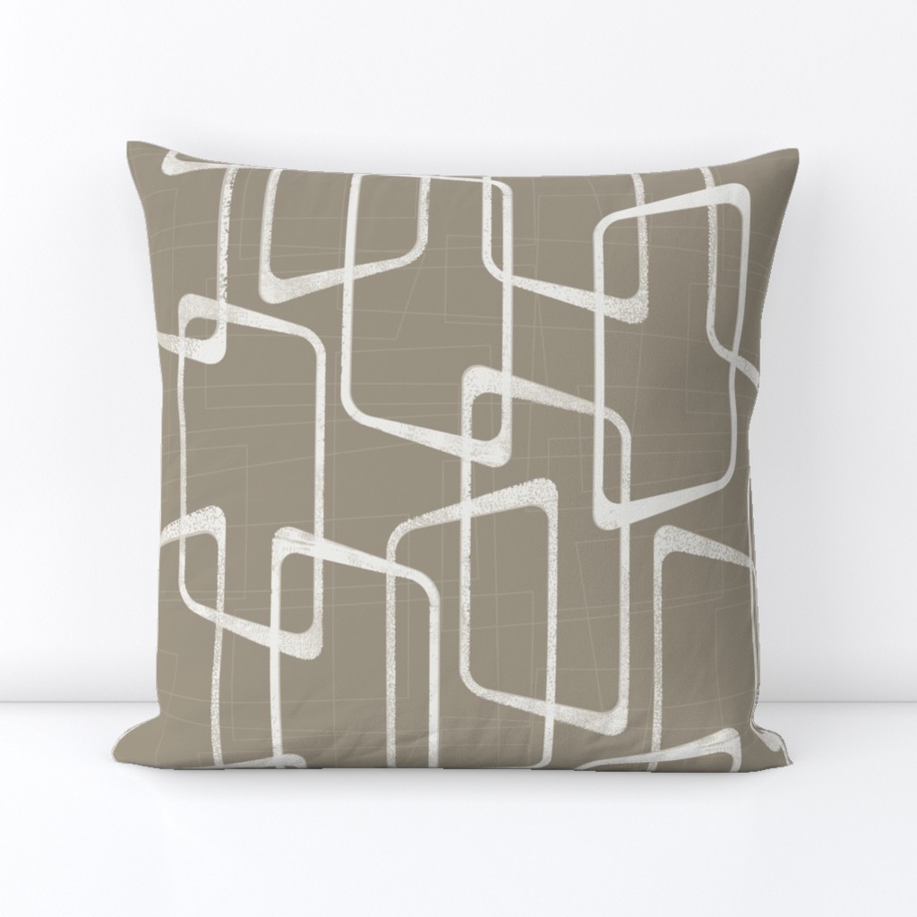 Retro Medium Warm Gray Geometric Pattern