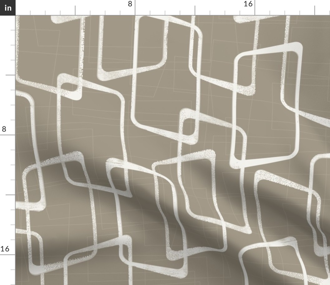 Retro Medium Warm Gray Geometric Pattern