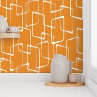 Retro Faded Orange Geometric Shapes Pattern