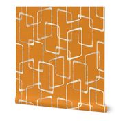 Retro Faded Orange Geometric Shapes Pattern