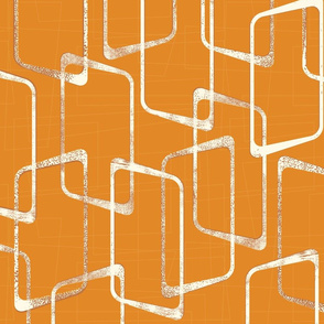Retro Faded Orange Geometric Shapes Pattern