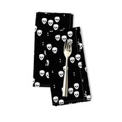 Minimal geometric skulls and arrows design halloween horror print gender neutral monochrome black and white