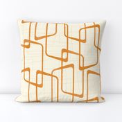 Reverse Faded Orange Retro Geometric Shapes Pattern