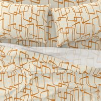 Reverse Faded Orange Retro Geometric Shapes Pattern