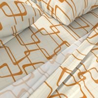 Reverse Faded Orange Retro Geometric Shapes Pattern