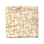 Reverse Faded Orange Retro Geometric Shapes Pattern