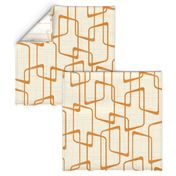 Reverse Faded Orange Retro Geometric Shapes Pattern