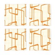 Reverse Faded Orange Retro Geometric Shapes Pattern