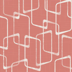 Salmon Pink Abstract  Geometric Retro Pattern