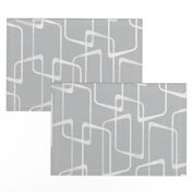 Retro Silver Gray  Lino Print Pattern