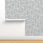 Retro Silver Gray  Lino Print Pattern