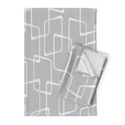 Retro Silver Gray  Lino Print Pattern