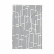 Retro Silver Gray  Lino Print Pattern