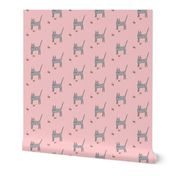 Cat and Mice - Pink Background