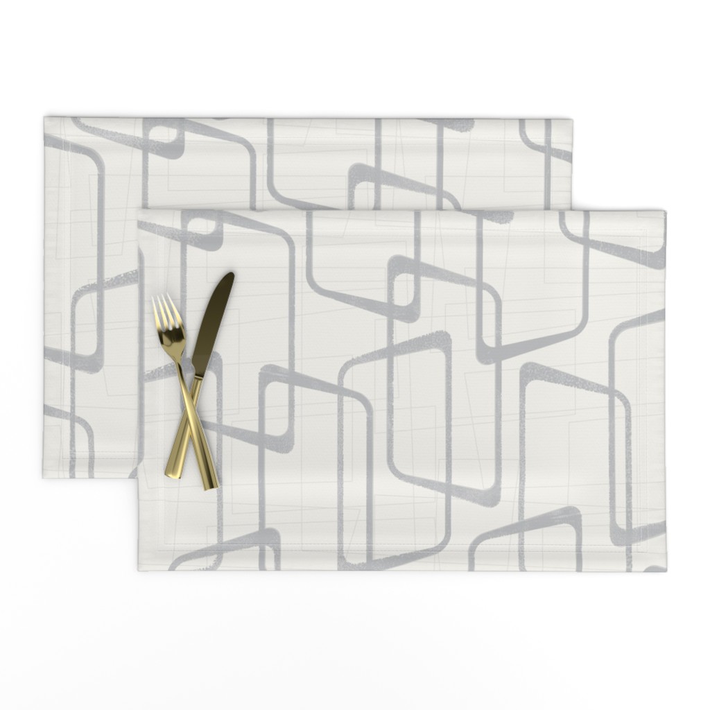 Retro Silver Gray Abstract Geometric Shapes 