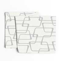 Retro Silver Gray Abstract Geometric Shapes 