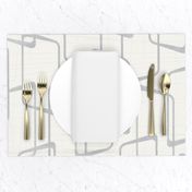 Retro Silver Gray Abstract Geometric Shapes 