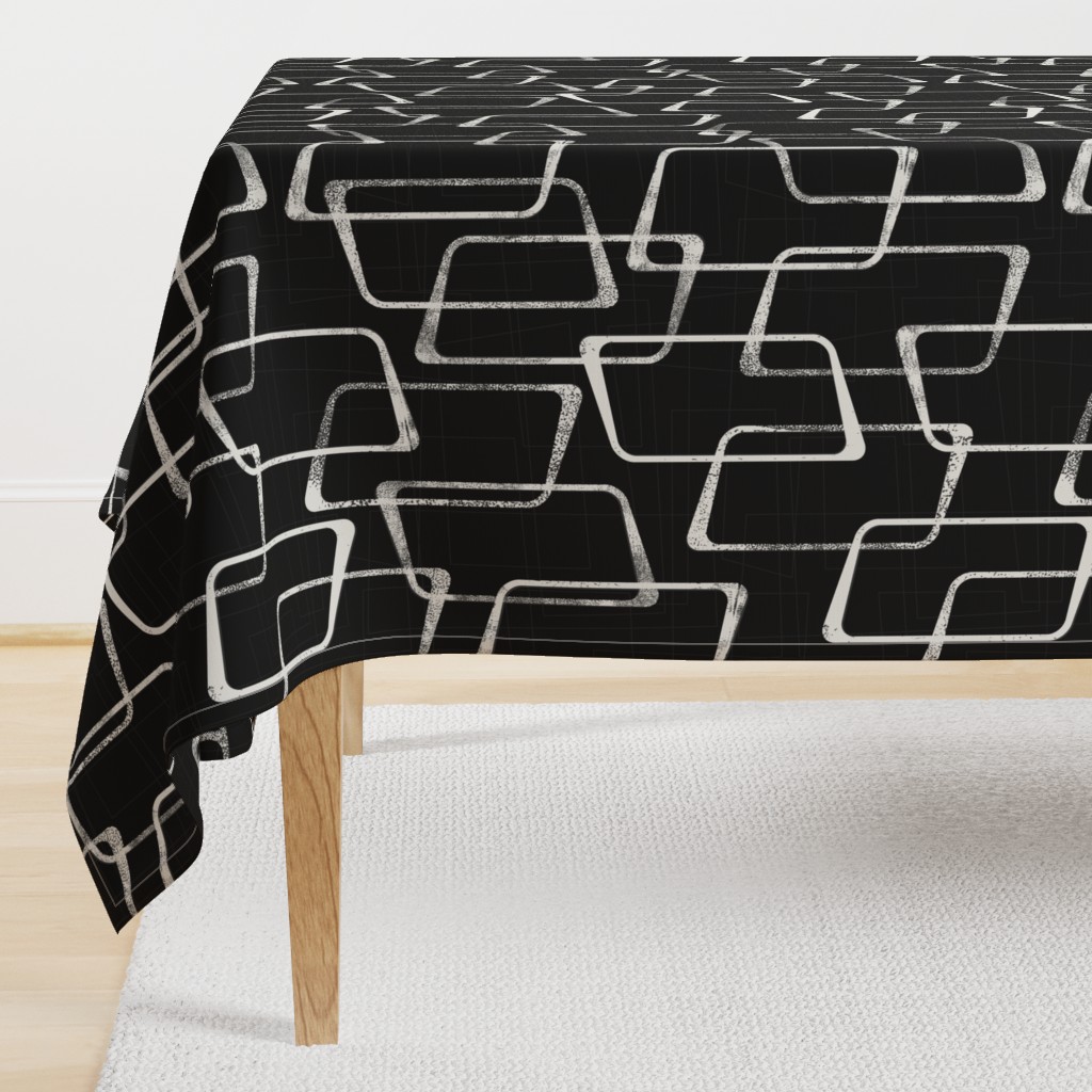 Soft Black and White Retro Geometric Pattern