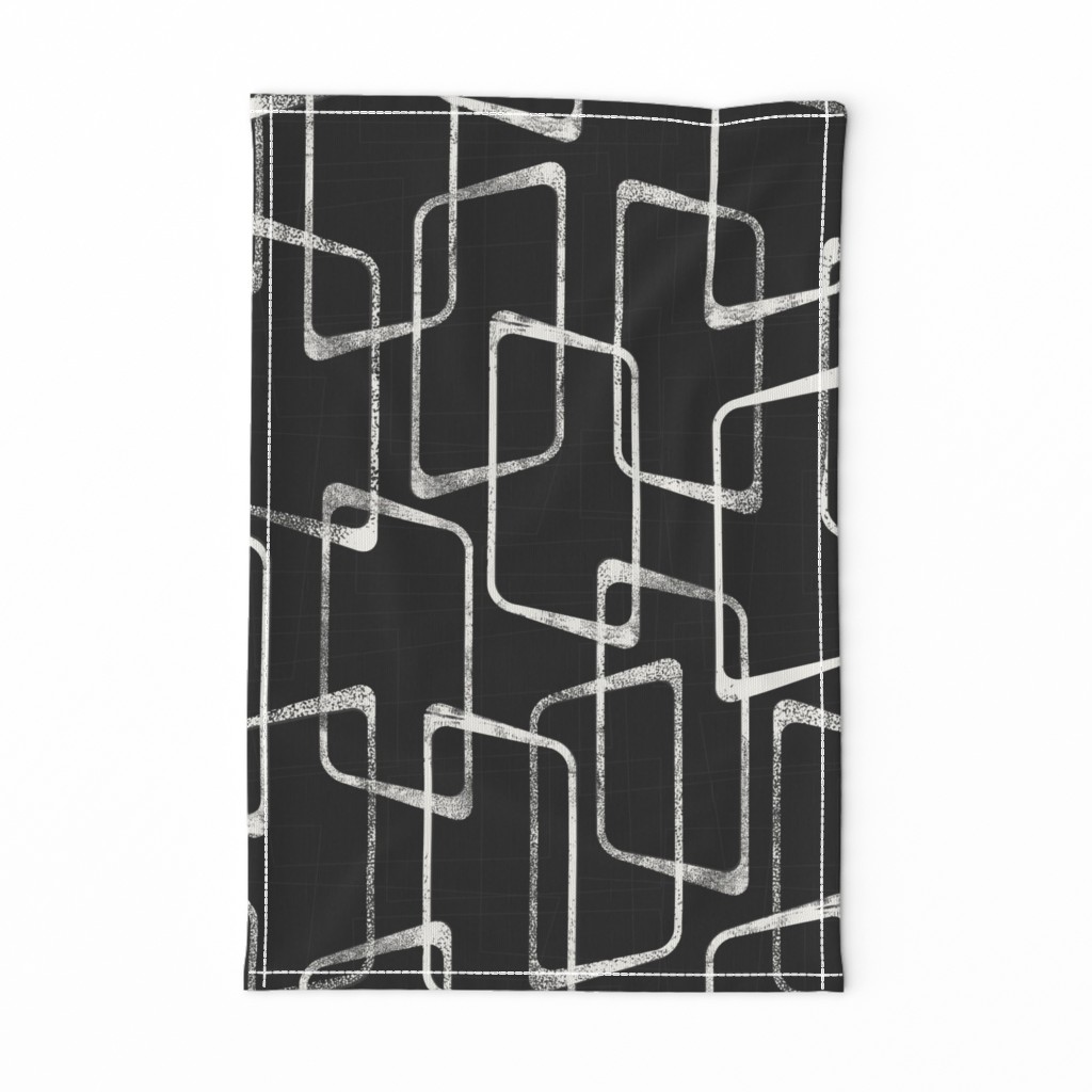 Soft Black and White Retro Geometric Pattern