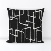 Soft Black and White Retro Geometric Pattern