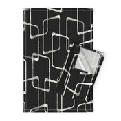 Soft Black and White Retro Geometric Pattern