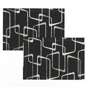 Soft Black and White Retro Geometric Pattern