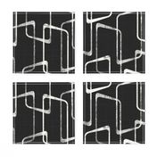 Soft Black and White Retro Geometric Pattern