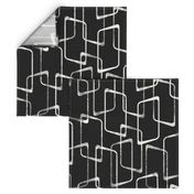 Soft Black and White Retro Geometric Pattern