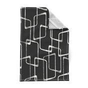 Soft Black and White Retro Geometric Pattern