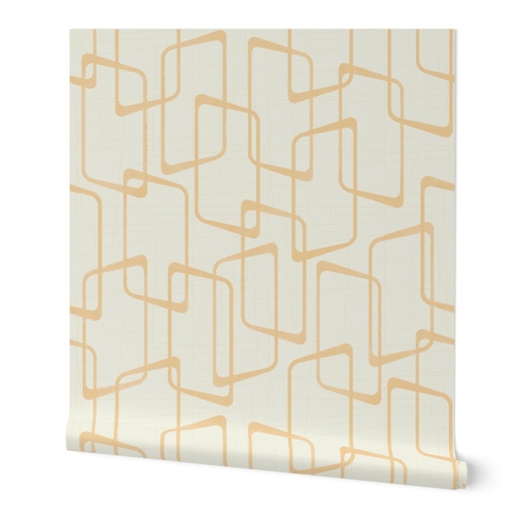 Reverse Soft Gold Retro Geometric Pattern