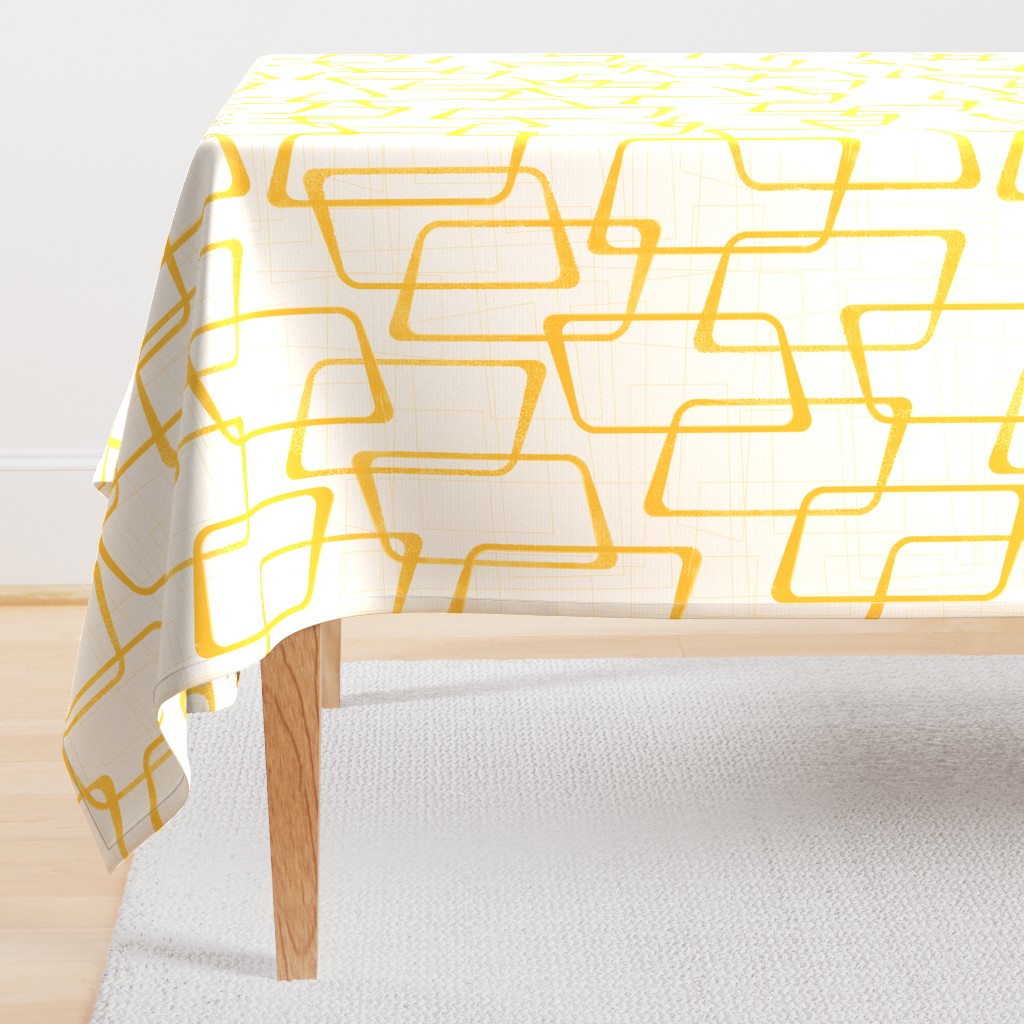 Reverse Retro Yellow Geometric Pattern