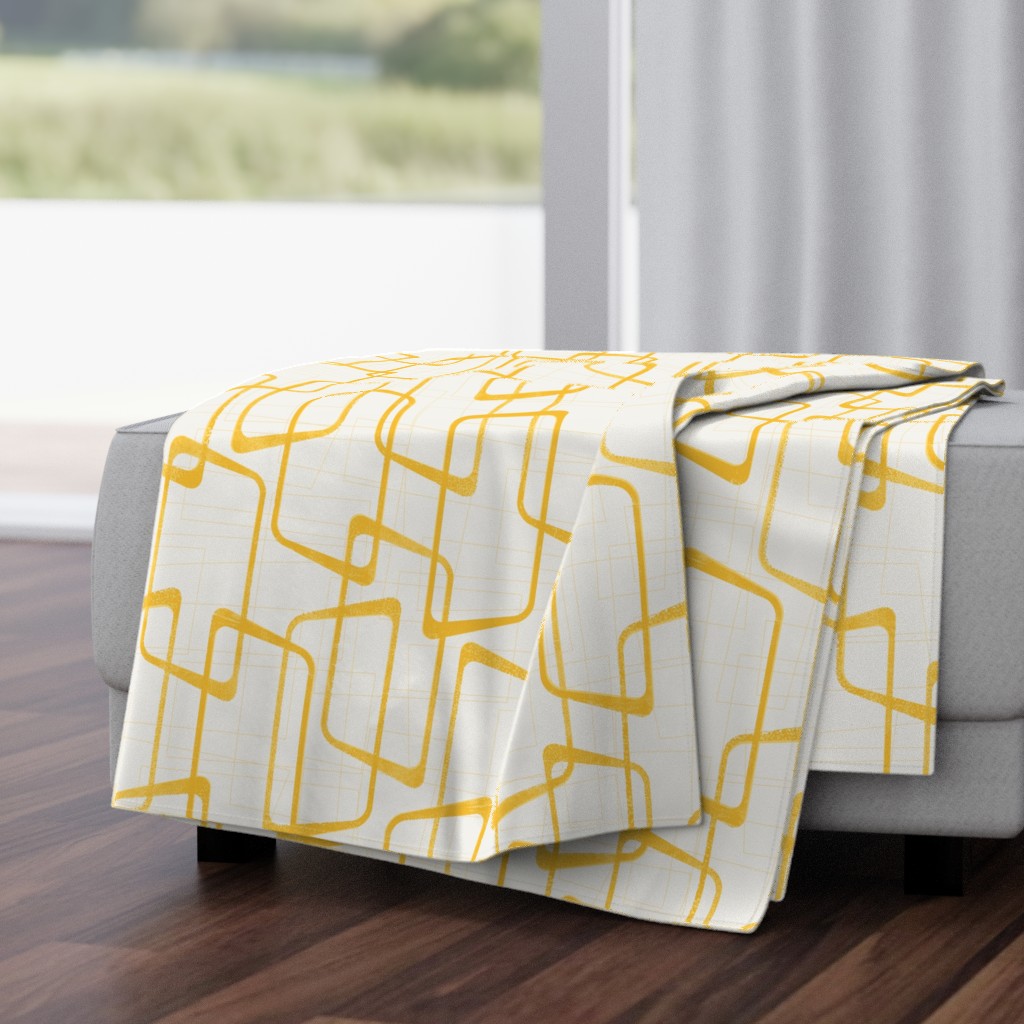 Reverse Retro Yellow Geometric Pattern