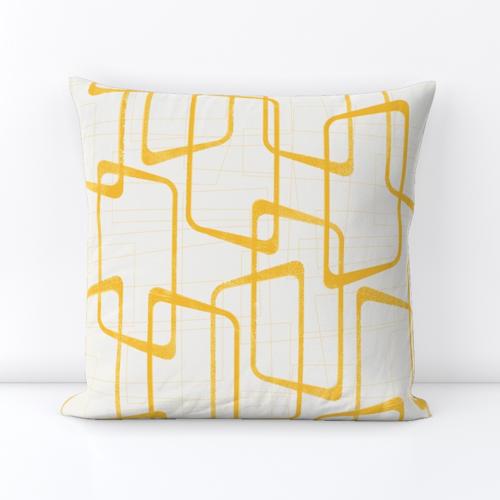 Reverse Retro Yellow Geometric Pattern