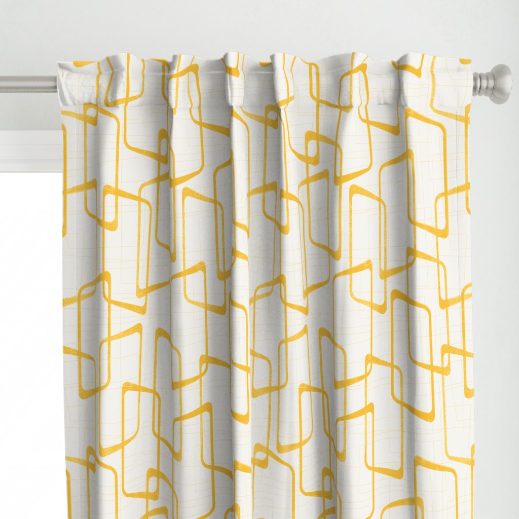 Reverse Retro Yellow Geometric Pattern