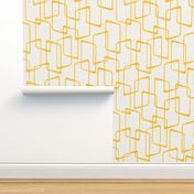 Reverse Retro Yellow Geometric Pattern