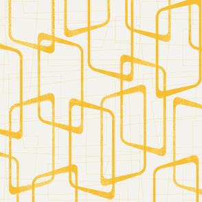 Reverse Retro Yellow Geometric Pattern