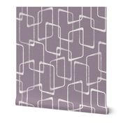 Retro Soft Purple Lino Print Geometric Pattern