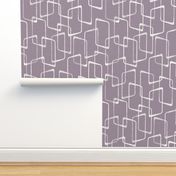 Retro Soft Purple Lino Print Geometric Pattern