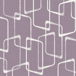 Retro Soft Purple Lino Print Geometric Pattern