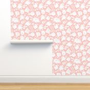 "Heavenly White" on Peachy Pink - Coordinates with Josie Meadow Floral