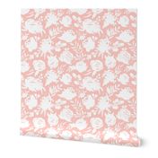 "Heavenly White" on Peachy Pink - Coordinates with Josie Meadow Floral