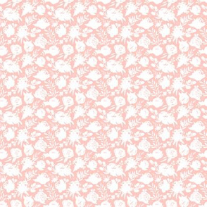 "Heavenly White" on Peachy Pink - Coordinates with Josie Meadow Floral