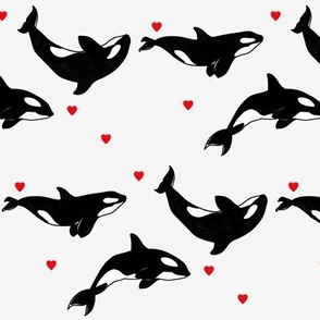 Killer Whales + Hearts - Medium Scale