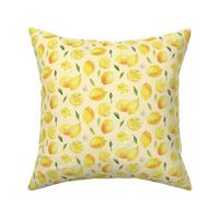Watercolor Lemons - on yellow
