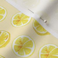 Watercolor Lemon Slices Polka dots - light yellow