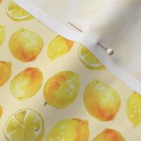 Watercolor Lemons Polka dots - yellow lemonade