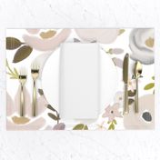 Modern Fall Floral Nudes and Neutrals - White Background - LARGE scale 