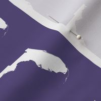 Florida silhouette - 3" white on purple