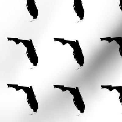 Florida silhouette - 3" black and white 