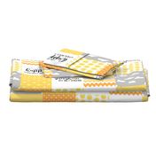 You are my sunshine - Yellow, Orange, Grey - Wholecloth Cheater Quilt - Rotated